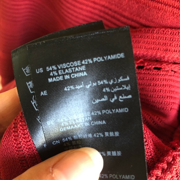 Women’s Sandro Red Off the Shoulder A-Line Dress Size 1 S - Picture 3 of 5